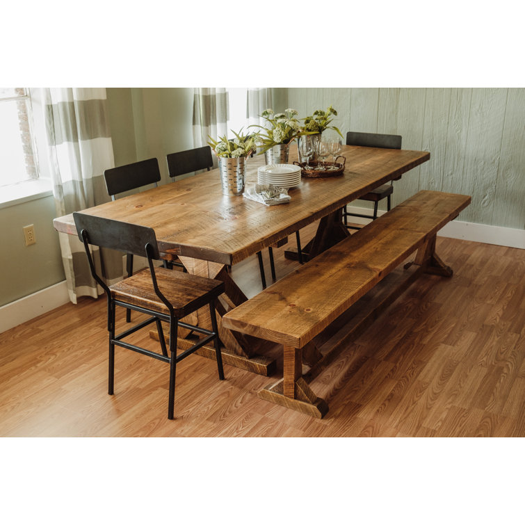 Pine wood dining set hot sale